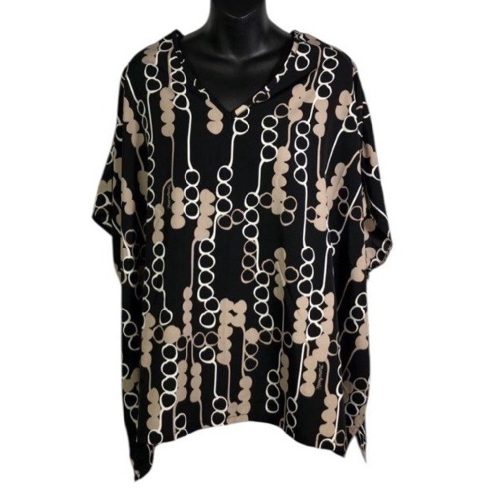 MANUHEALII Black Long Sleeve Pull-over Blouse Women - Size Medium Large
